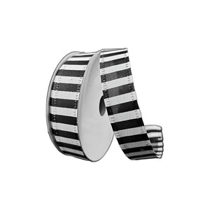 7/8" Striped Ribbon: Black & White (10 Yards)