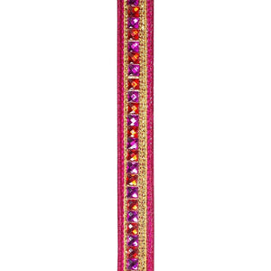 7/8" Sumptuous Jewel Accent Ribbon: Red/Fuchsia (5 Yards)
