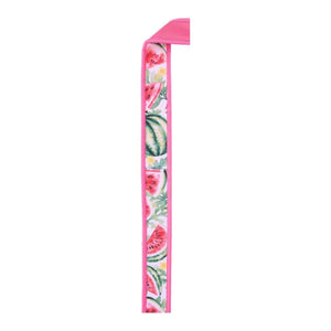 7/8" Watermelon Fused Back Ribbon: Pink/White (10 Yards)