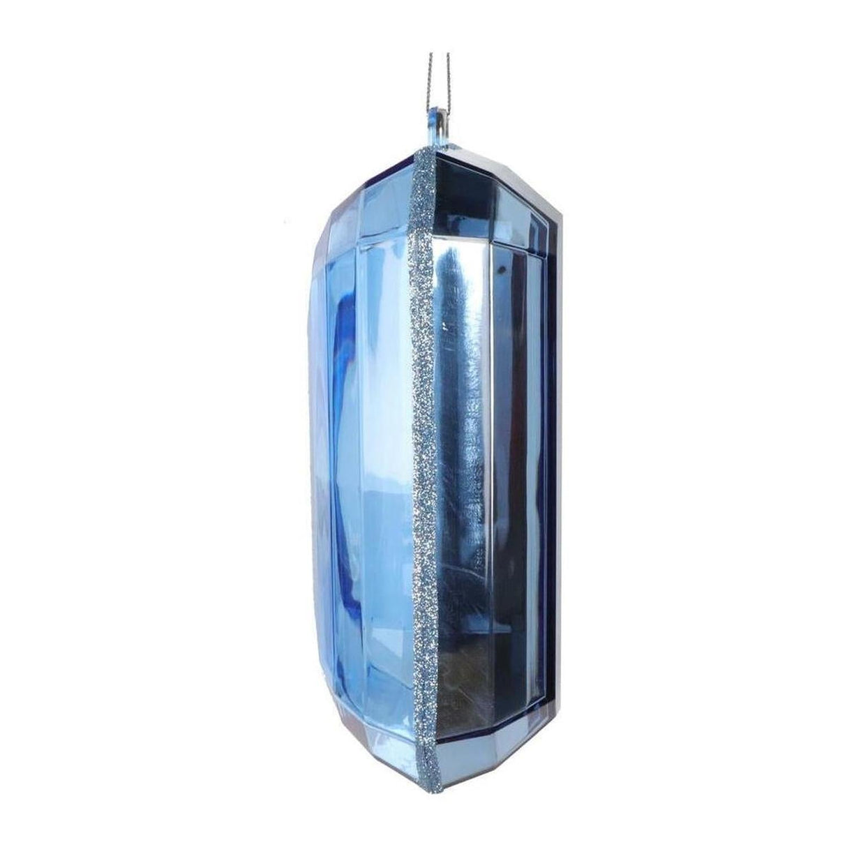 8" Acrylic Rectangle Jewel Ornament: Baby Blue (Set of 2)