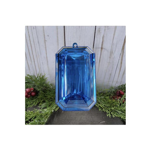 8" Acrylic Rectangle Jewel Ornament: Blue