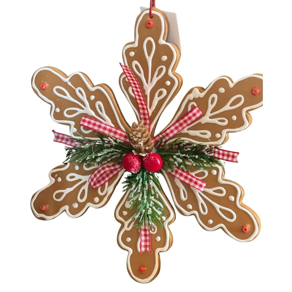 8" Gingerbread Snowflake Ornament