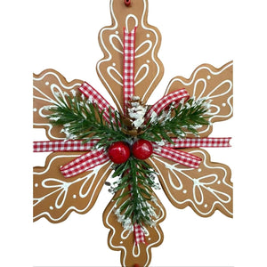 8" Gingerbread Snowflake Ornament