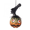 8" Glitter Pumpkin with Crow Hanger