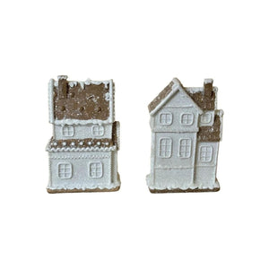 8.75" Glitter Gingerbread Holiday Townhouse