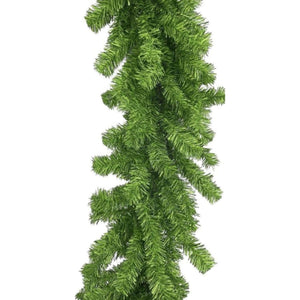 9' Green Tinsel Garland, Unlit