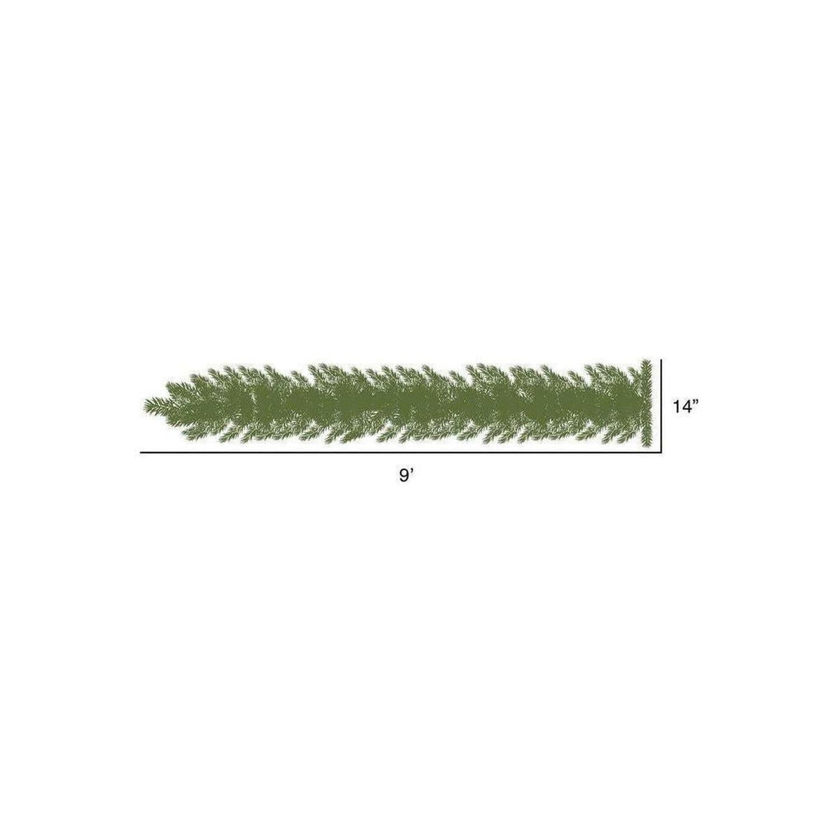 9' Lime Green Garland, Unlit