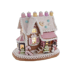 Battery-Operated LED Gingerbread Cake House 9"
