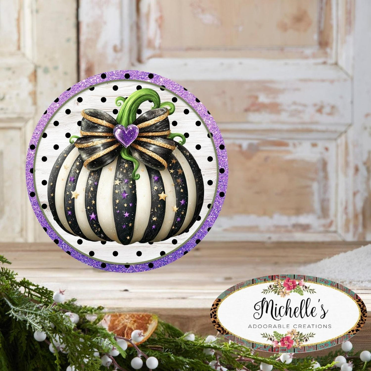 Bougee Pumpkin Purple Black Sign
