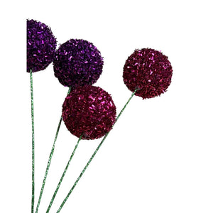 Bright Tinsel Ball Spray 16"