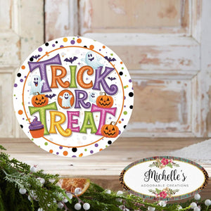 Colorful Halloween Trick or Treat Sign