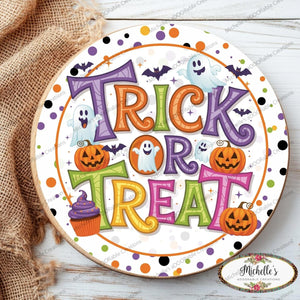 Colorful Halloween Trick or Treat Sign