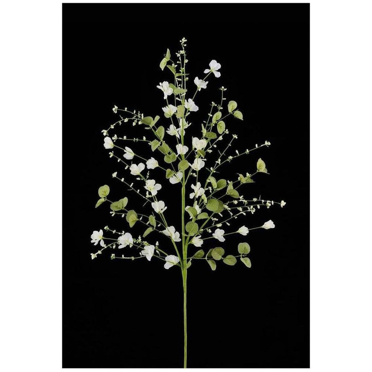 Fabric Flower Eucalyptus Spray: White