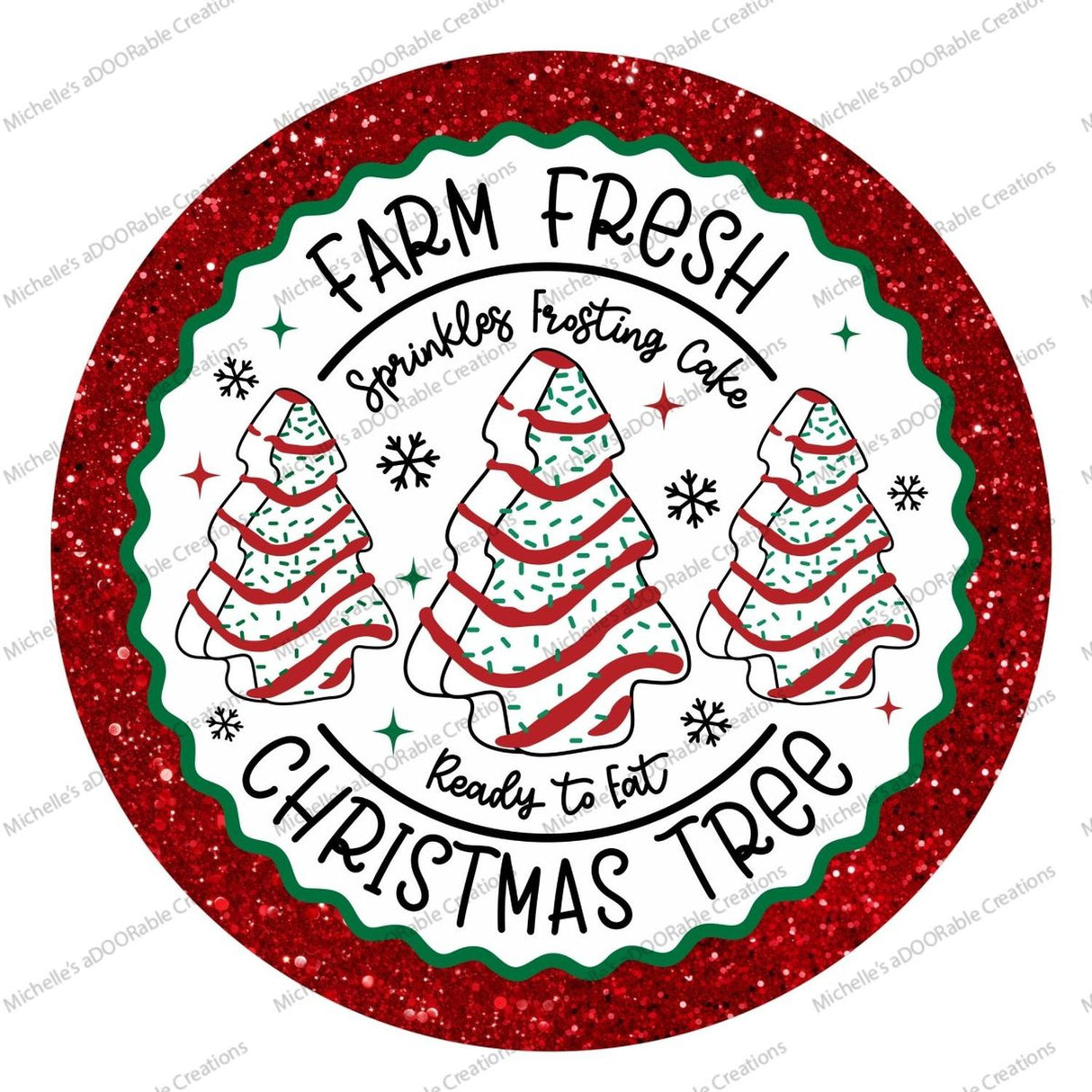 Farm Fresh Christmas Tree Glitter Sign