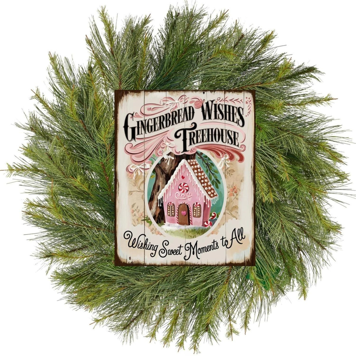 Gingerbread Wishes Treehouse Christmas Sign