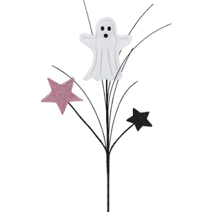 12.5" Glitter Ghost & Stars Spray: Pink & Black
