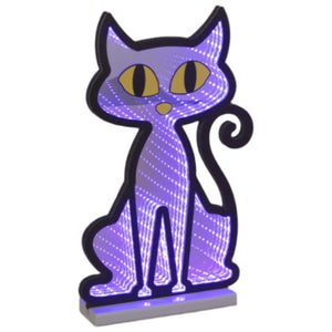 Halloween Cat Infinity Light Display 15"H