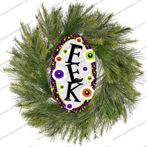 Halloween Eyeballs EEK Oval Sign