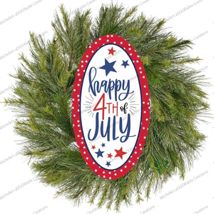 Happy 4th of July Oval Sign