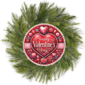 Happy Valentine's Day Floral Round Sign