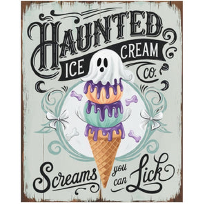 Haunted Ice Cream Halloween Sign