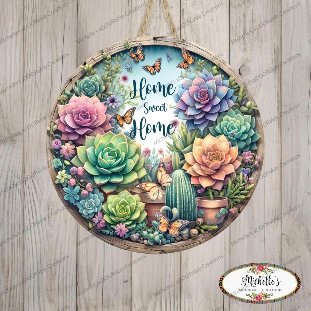 Home Sweet Home Succulent Sign