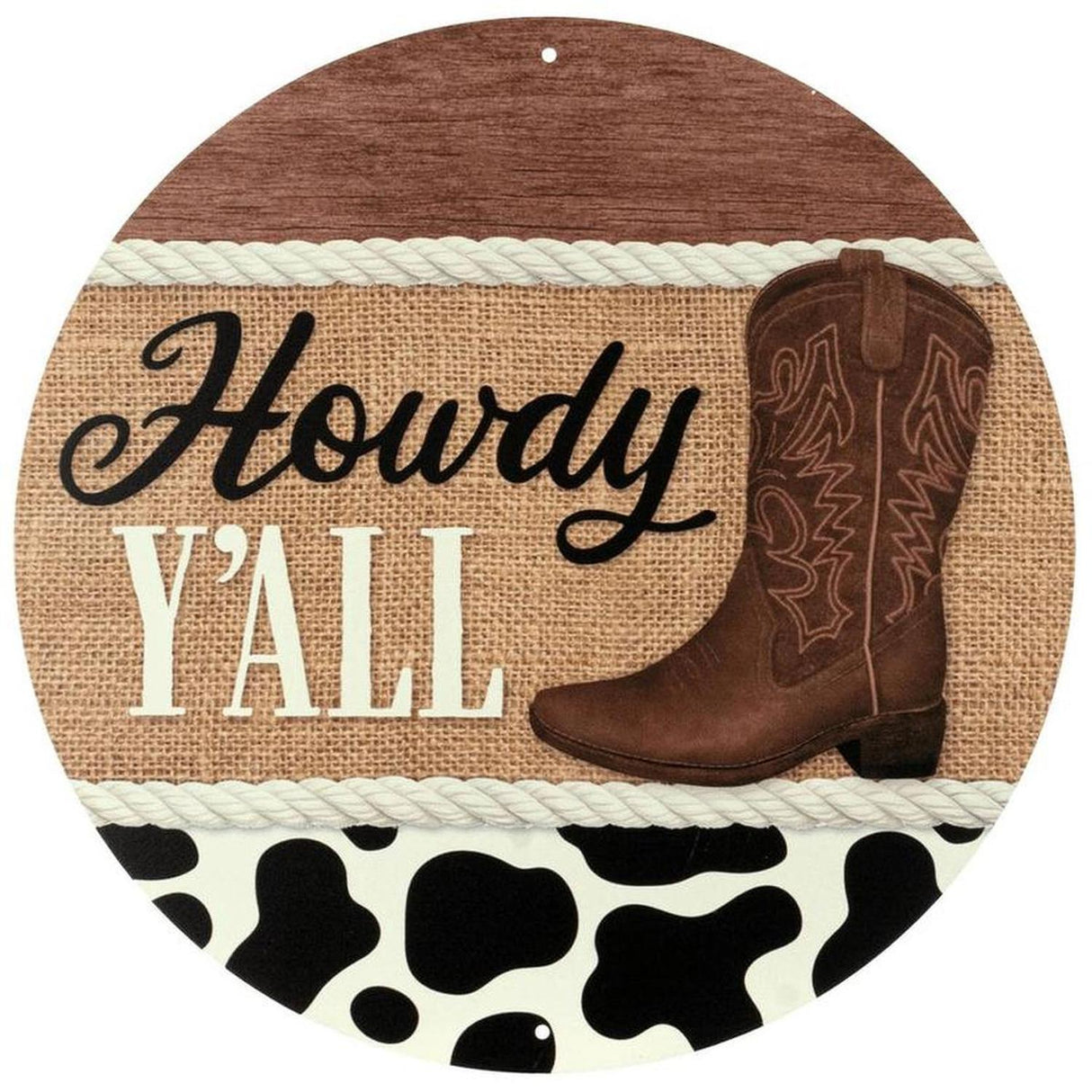 Howdy Y'all Cowboy Sign: Black