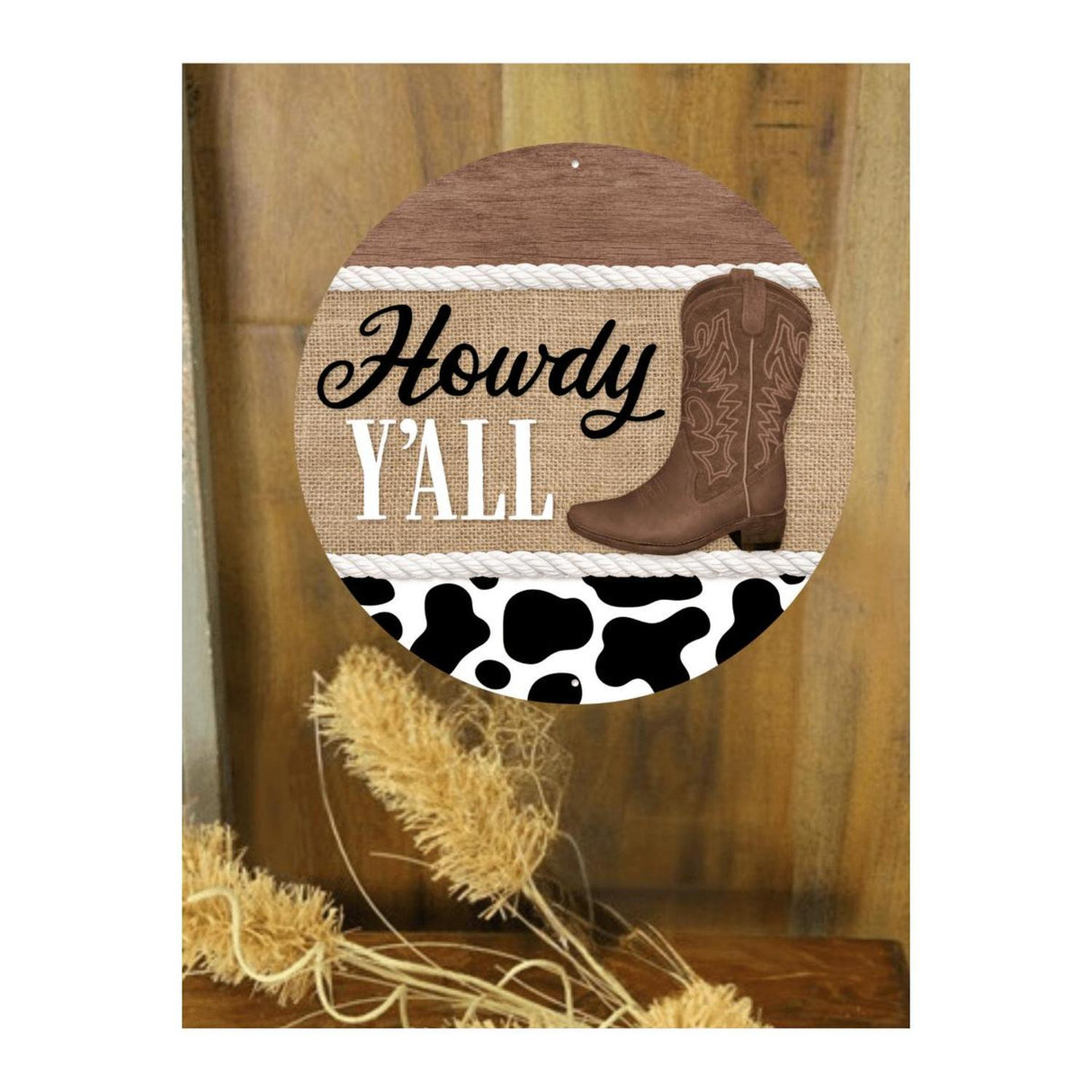 Howdy Y'all Cowboy Sign: Black