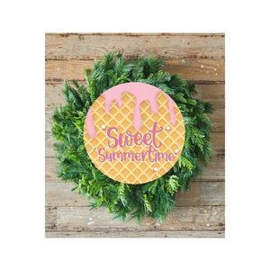 Ice Cream Sweet Summertime Round Sign