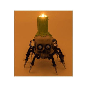 Katherine's Collection 12" Chaotic Spider Skull Candle Holder
