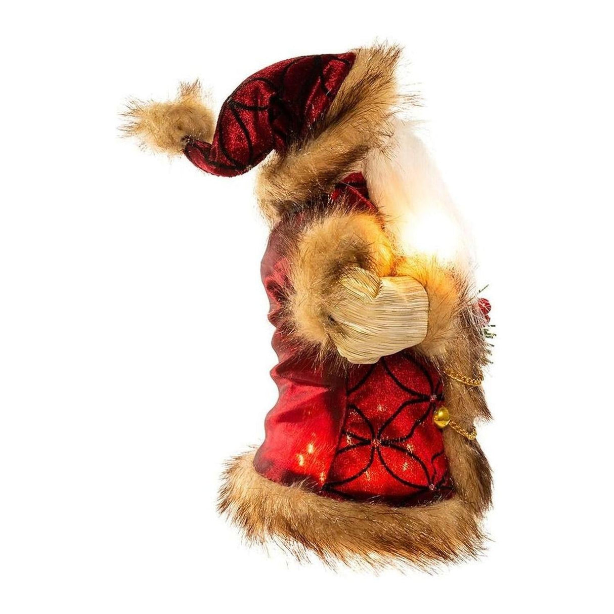 Kurt Adler 10" Burgundy and Brown Santa Treetop