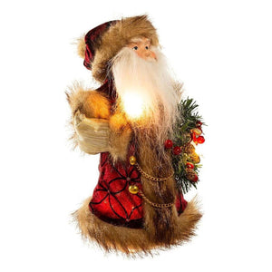 Kurt Adler 10" Burgundy and Brown Santa Treetop