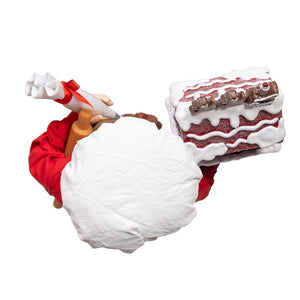 Kurt Adler 10.5-Inch Fabriché Chef Santa Decorating Gingerbread House