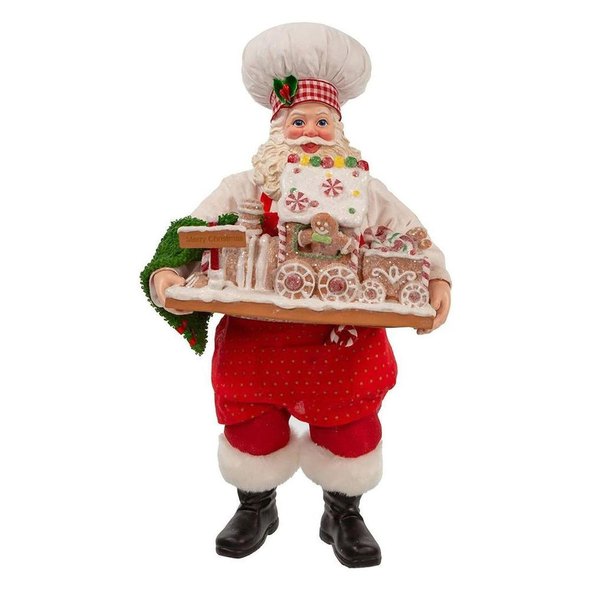 Kurt Adler 11" Fabriché Santa with Gingerbread Train