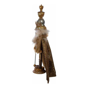 Kurt Adler 17.5" Hollywood Gold with Fuzzy Cape King Nutcracker