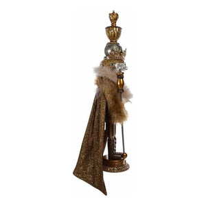 Kurt Adler 17.5" Hollywood Gold with Fuzzy Cape King Nutcracker