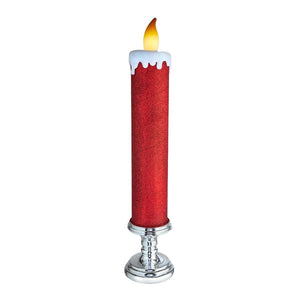 Kurt Adler 19.63-Inch Battery Operated Red Glittered Candle