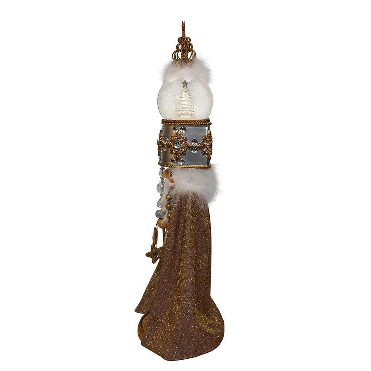 Kurt Adler 22-Inch Hollywood Nutcrackers Musical Gold and Silver Nutcracker With Water Globe