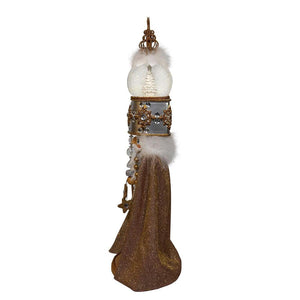 Kurt Adler 22-Inch Hollywood Nutcrackers Musical Gold and Silver Nutcracker With Water Globe
