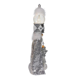 Kurt Adler 22-Inch Hollywood Nutcrackers Musical Silver Nutcracker With Water Globe