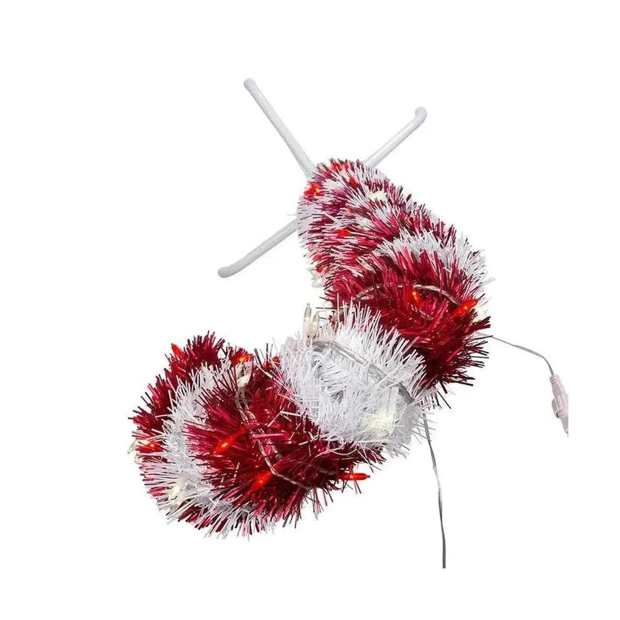 Kurt Adler 3-Foot Pre-Lit Red and White LED Tinsel Candy Cane