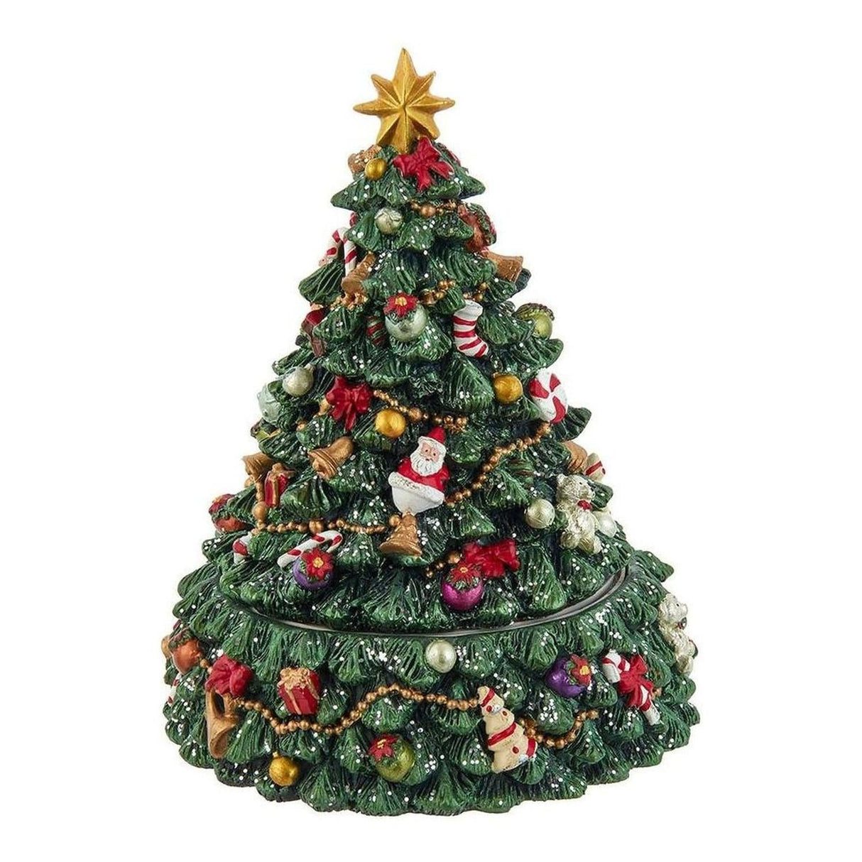 Kurt Adler 7-Inch Christmas Tree Revolving Music Box