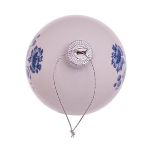 Kurt Adler 80MM Delft Blue Shiny Glass Ball Ornaments, 6-Piece Set