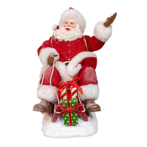 Kurt Adler 8.5-Inch Fabriché Santa on Sled
