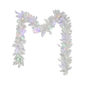 Kurt Adler 9-Foot Pre-Lit Multi-Colored LED Jackson White Pine Garland