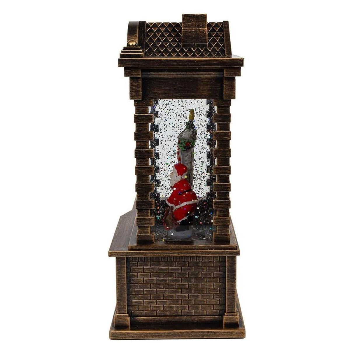 Kurt Adler Lighted Santa Fireplace Water Lantern