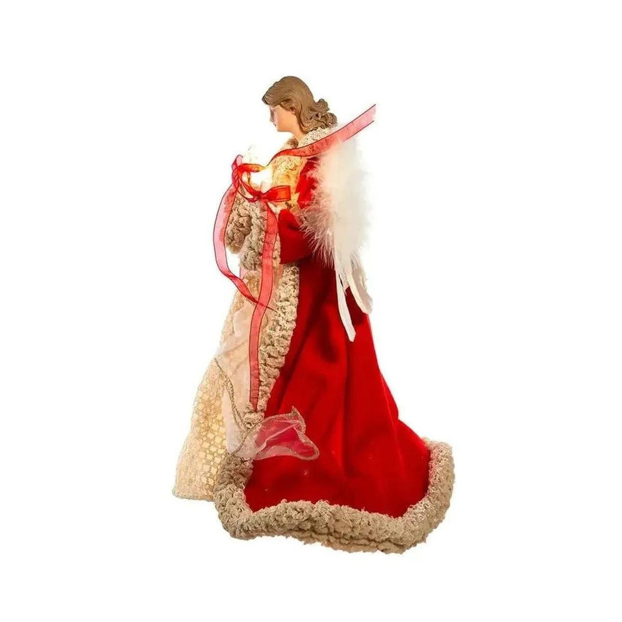 Kurt Adler UL 10-Light 16-Inch Red and Ivory Angel Treetop