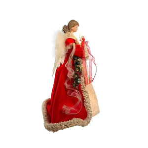 Kurt Adler UL 10-Light 16-Inch Red and Ivory Angel Treetop
