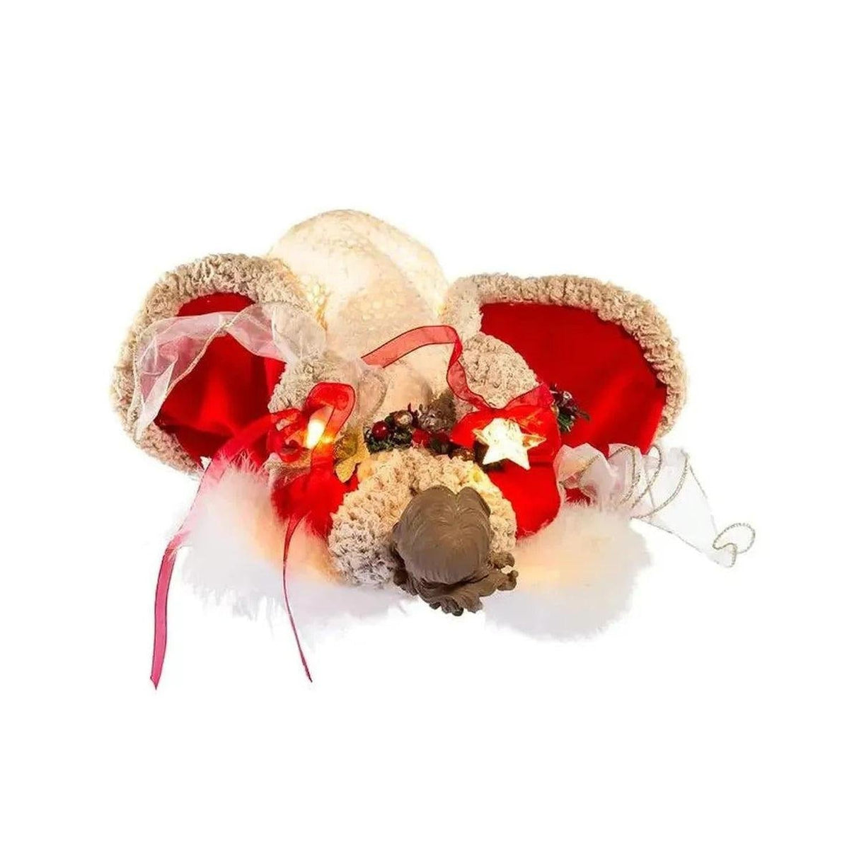 Kurt Adler UL 10-Light 16-Inch Red and Ivory Angel Treetop