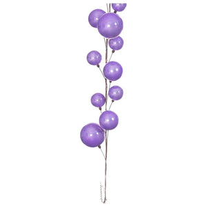 Lavender Pearl Assorted Finish Branch Ball Ornament Garland